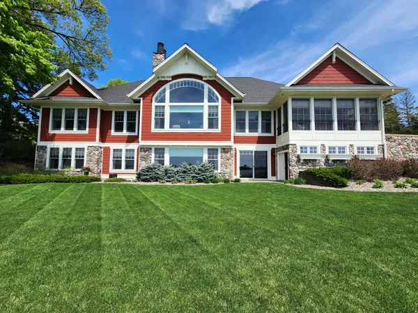 Precision mowing stripes on luxury residential property